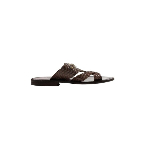 Dylan Italian Leather Brown Mens Sandals Shoes main image 8